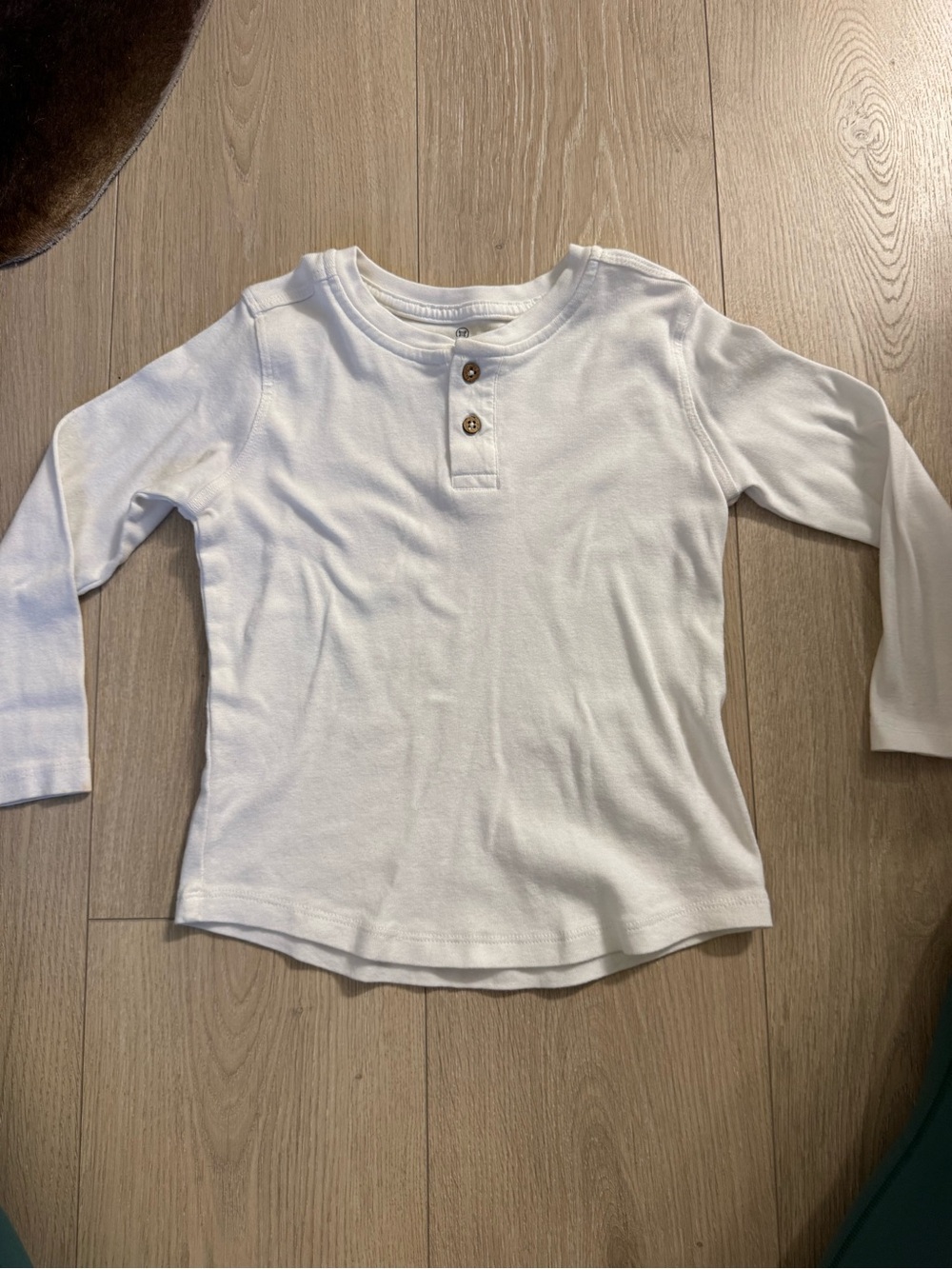 The Honest Company Cream Long Sleeve Henley Top for Kids